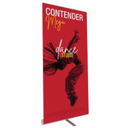 Contender Mega retractable banner stand in silver